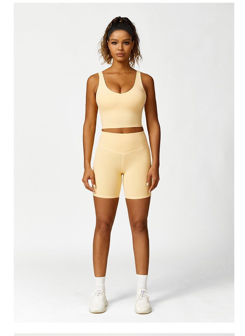 L2929# Women Yoga Bra Shorts Pants Set