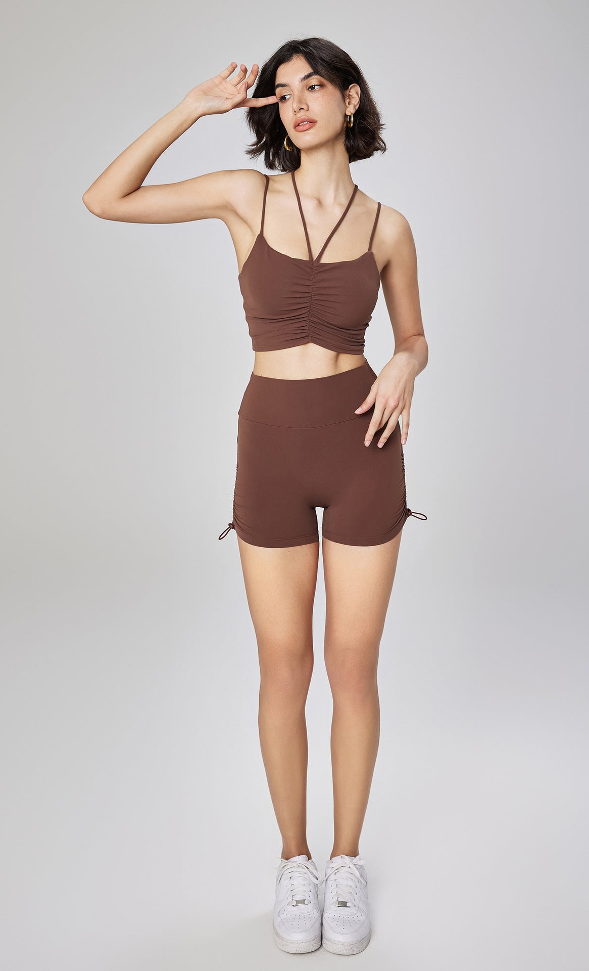 L2245# Women Yoga Bra Shorts Set