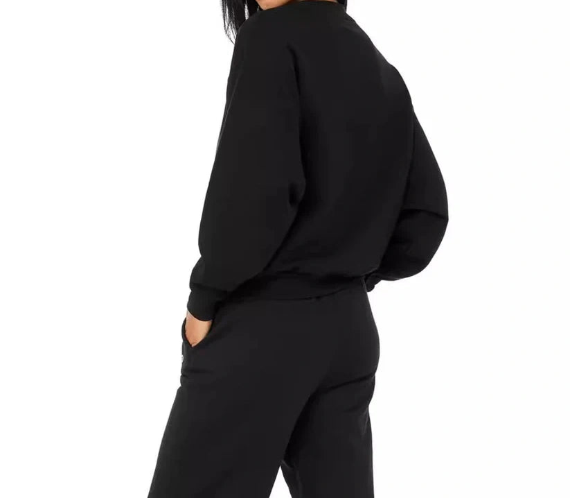 518# A 3D Silver Logo Women Yoga Pullover And Pants Set