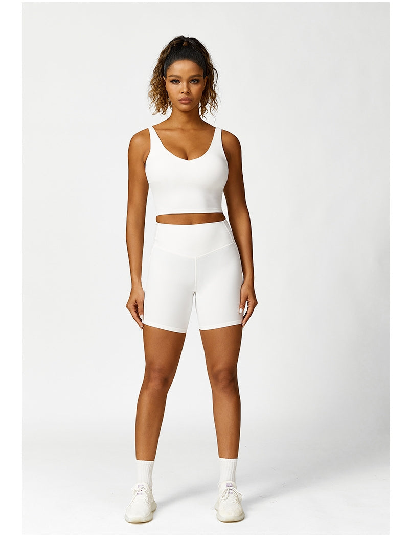 L2929# Women Yoga Bra Shorts Pants Set