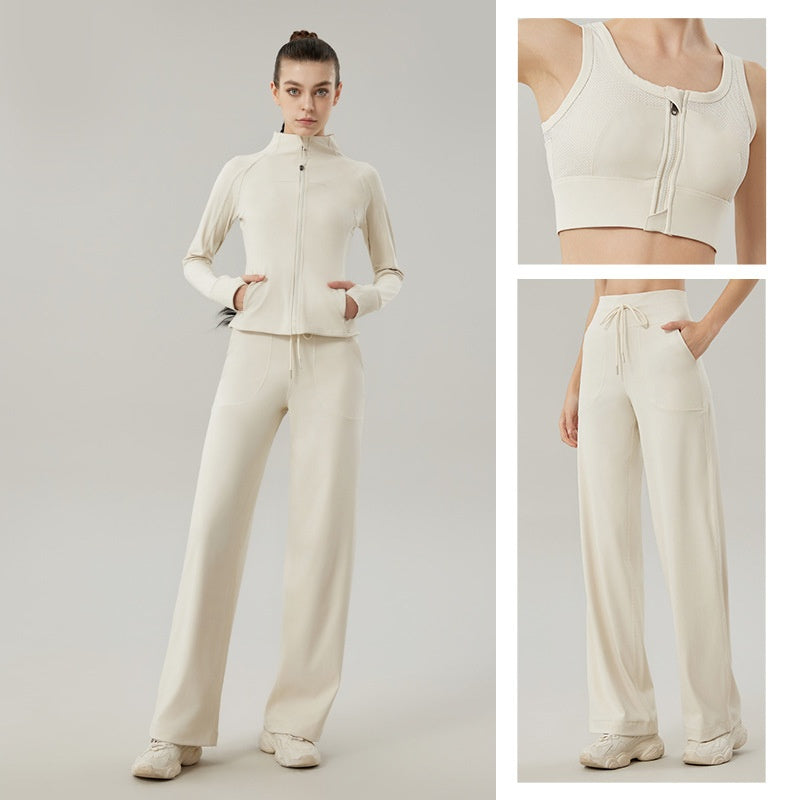 1916# Women Tank Jackets Pants Set