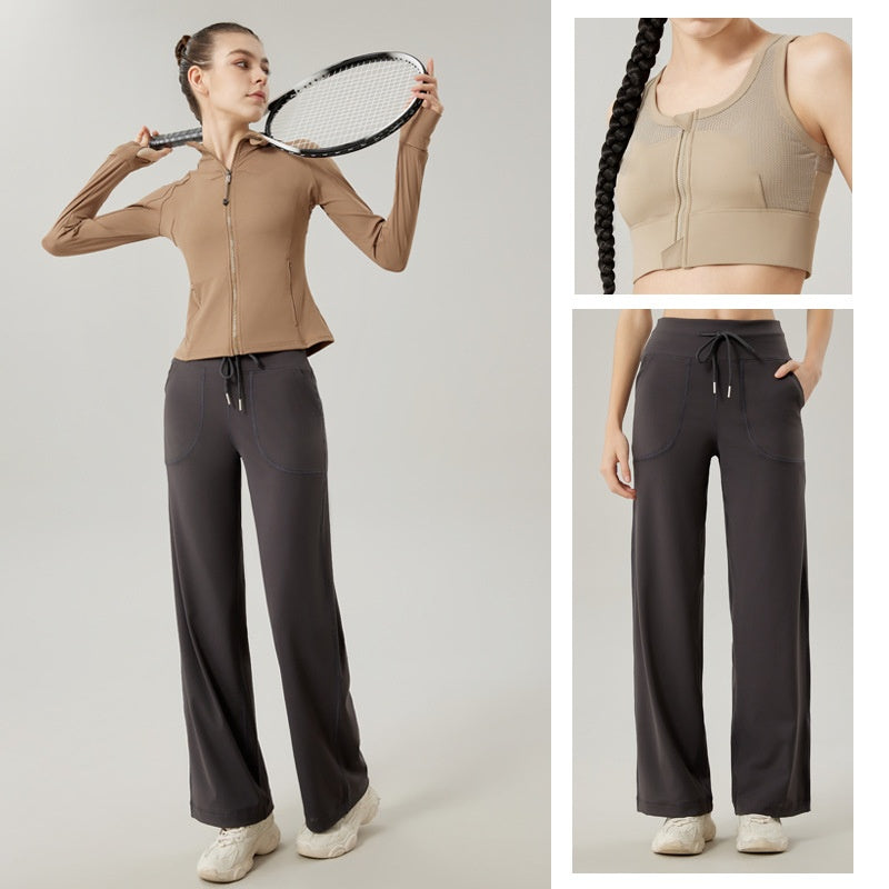 1916# Women Tank Jackets Pants Set