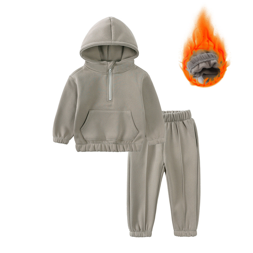 85# AL Kids 3DLogo Hoodies Pants Set