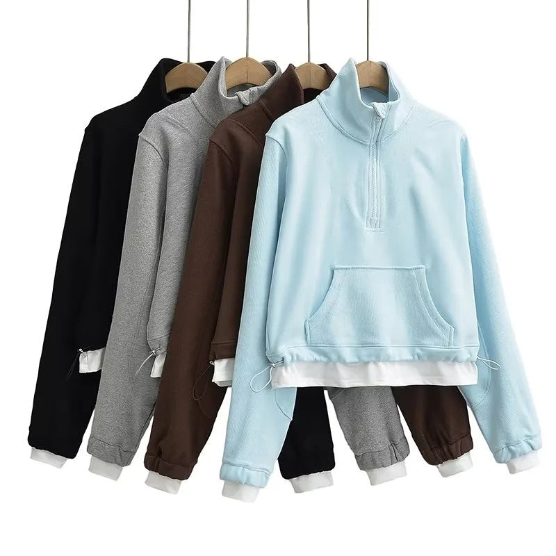 L3606#  Women Haif Zip Sweatshirts