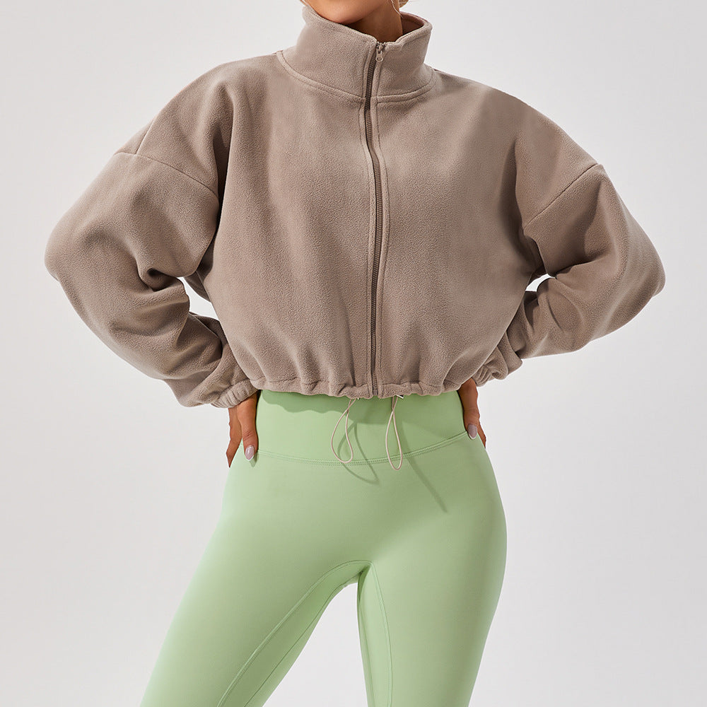 591# A Women 3D Yoga Sherpa Pullover