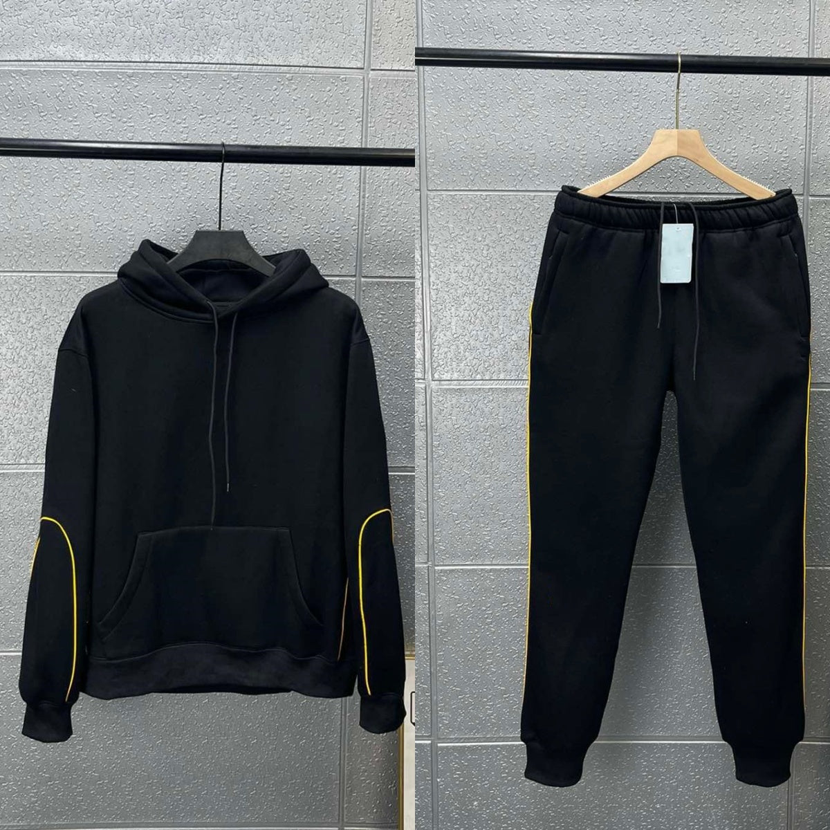 E4017#GX Fleece Hoodies Pants Set