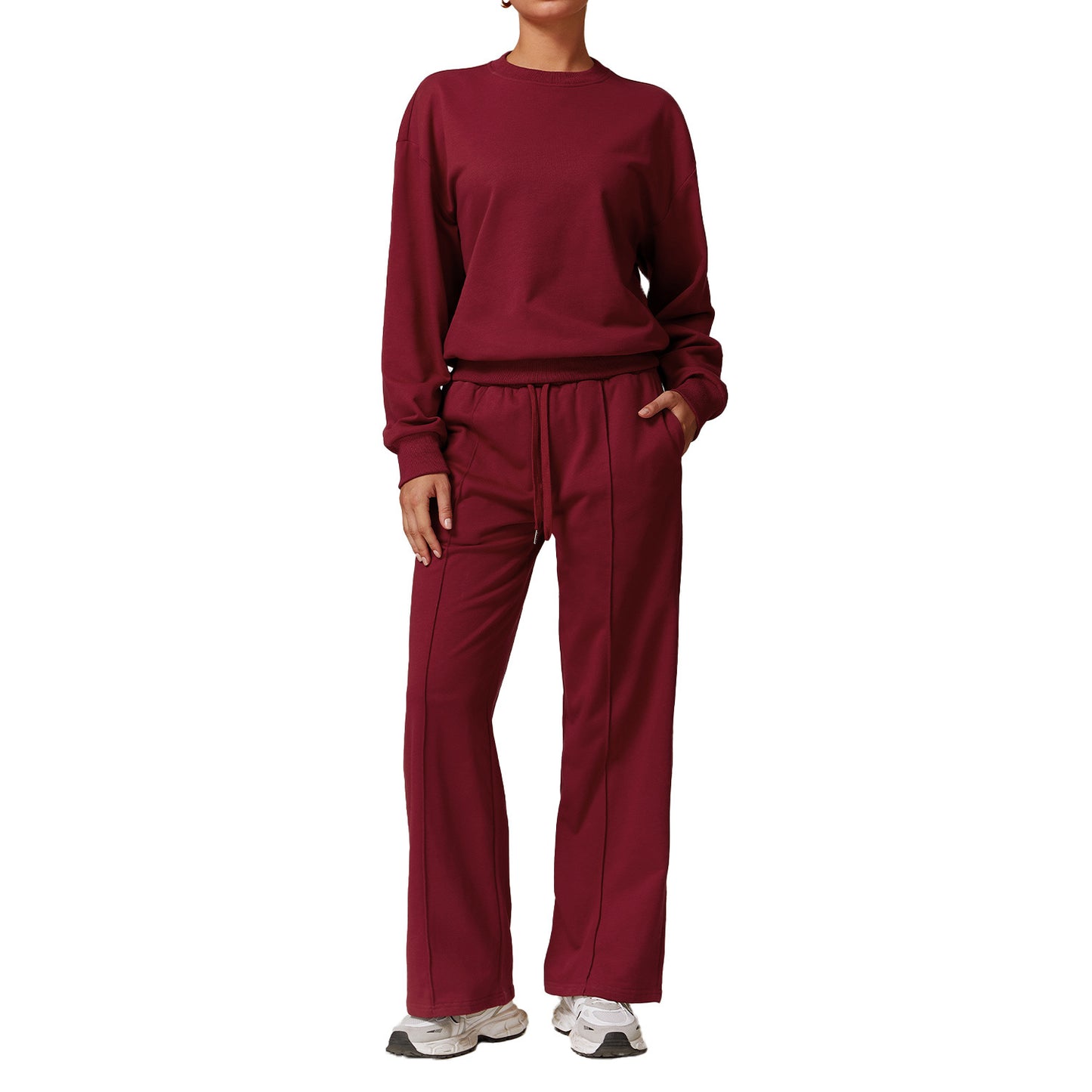 570# A 3D Silver Logo Women Pullover Pants Set