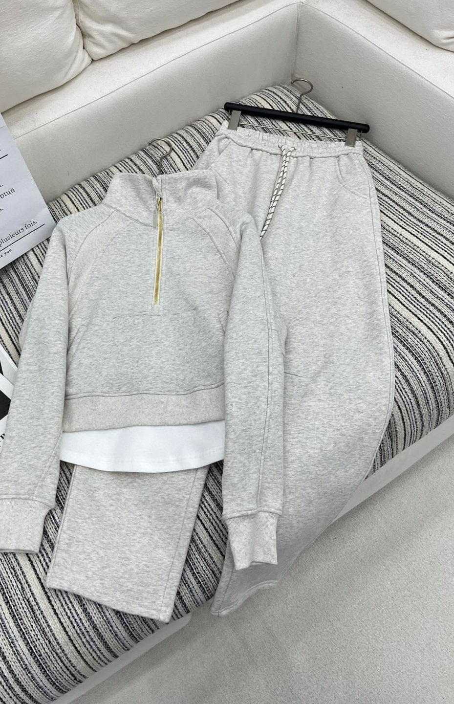 L3913#GX Women Fleece Hoodie Pants Set