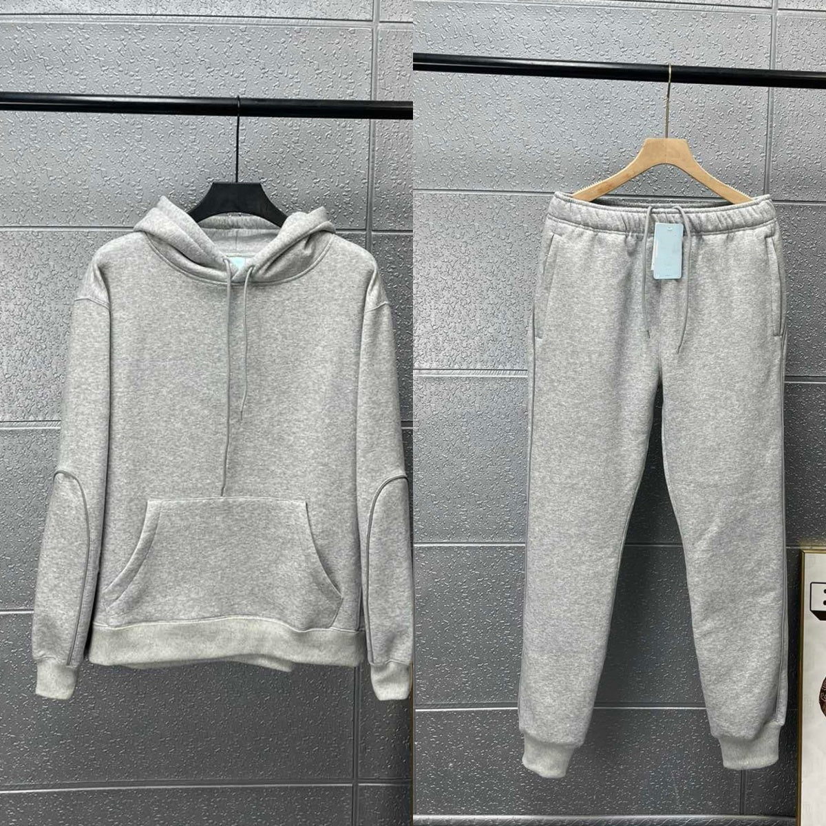 E4017#GX Fleece Hoodies Pants Set