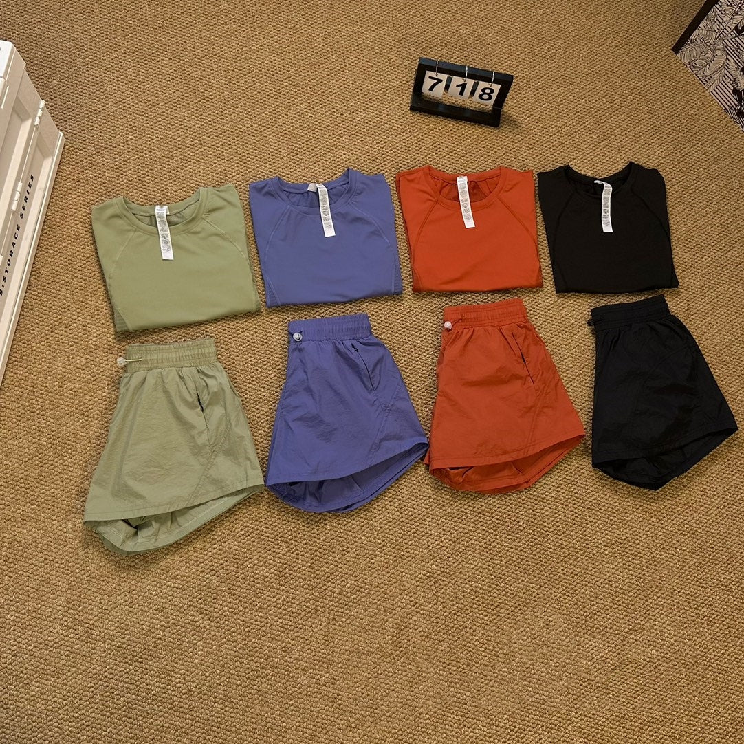 L2832# Women Shirts And Shorts Set