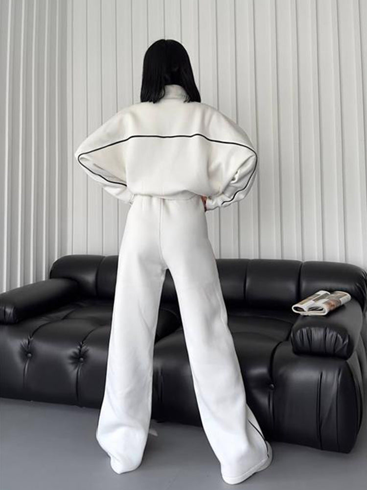 456# AL 3D Silver Logo Women Hoodie Pants Set