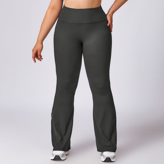 L3057# Women Large Size Yoga Bell Botton Pants