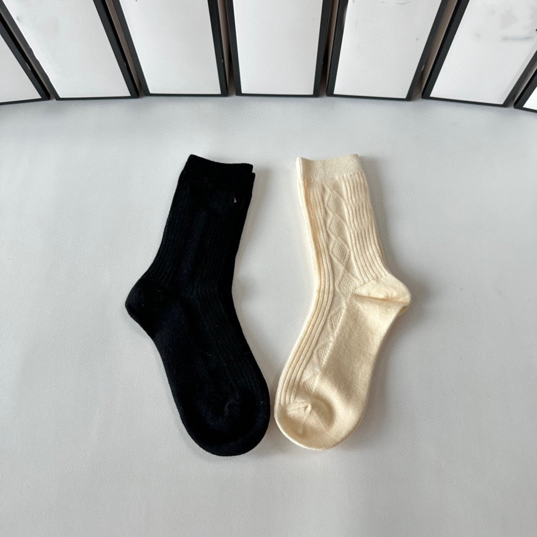 E4461#  Unisex Cashmere Socks 2Pairs/Lot