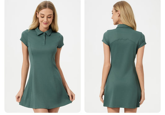 L4092#  Women Polo Neck Dress