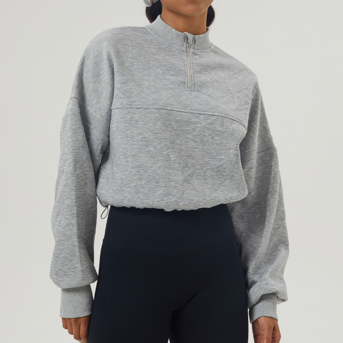 505# A 3D Silver Logo Women Half Zip Pullover