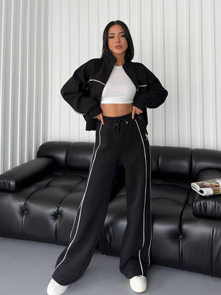 456# AL 3D Silver Logo Women Hoodie Pants Set