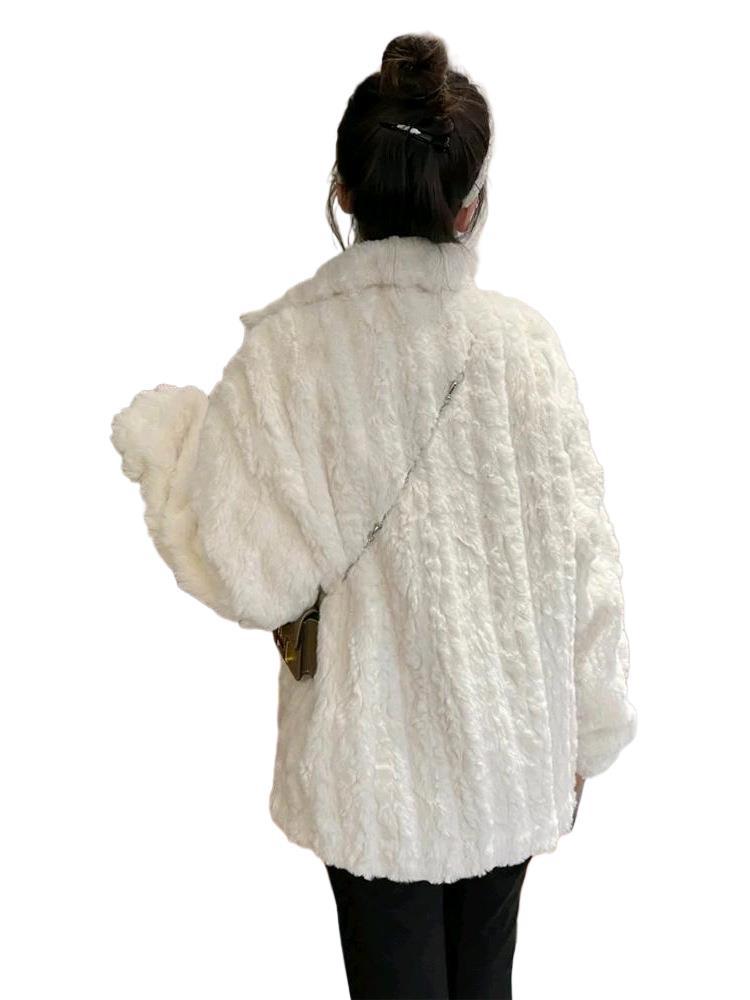 E3775#GX Unisex rabbit fur jackets