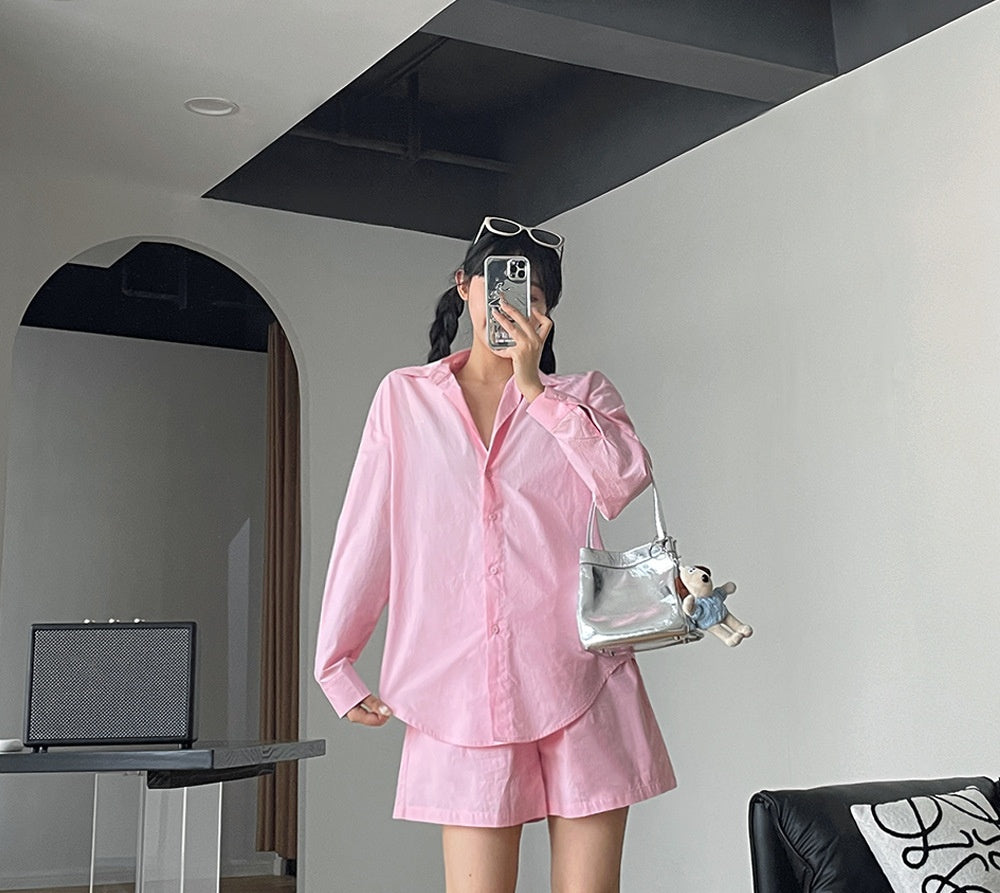 E1755# Women Shirts Shorts Set