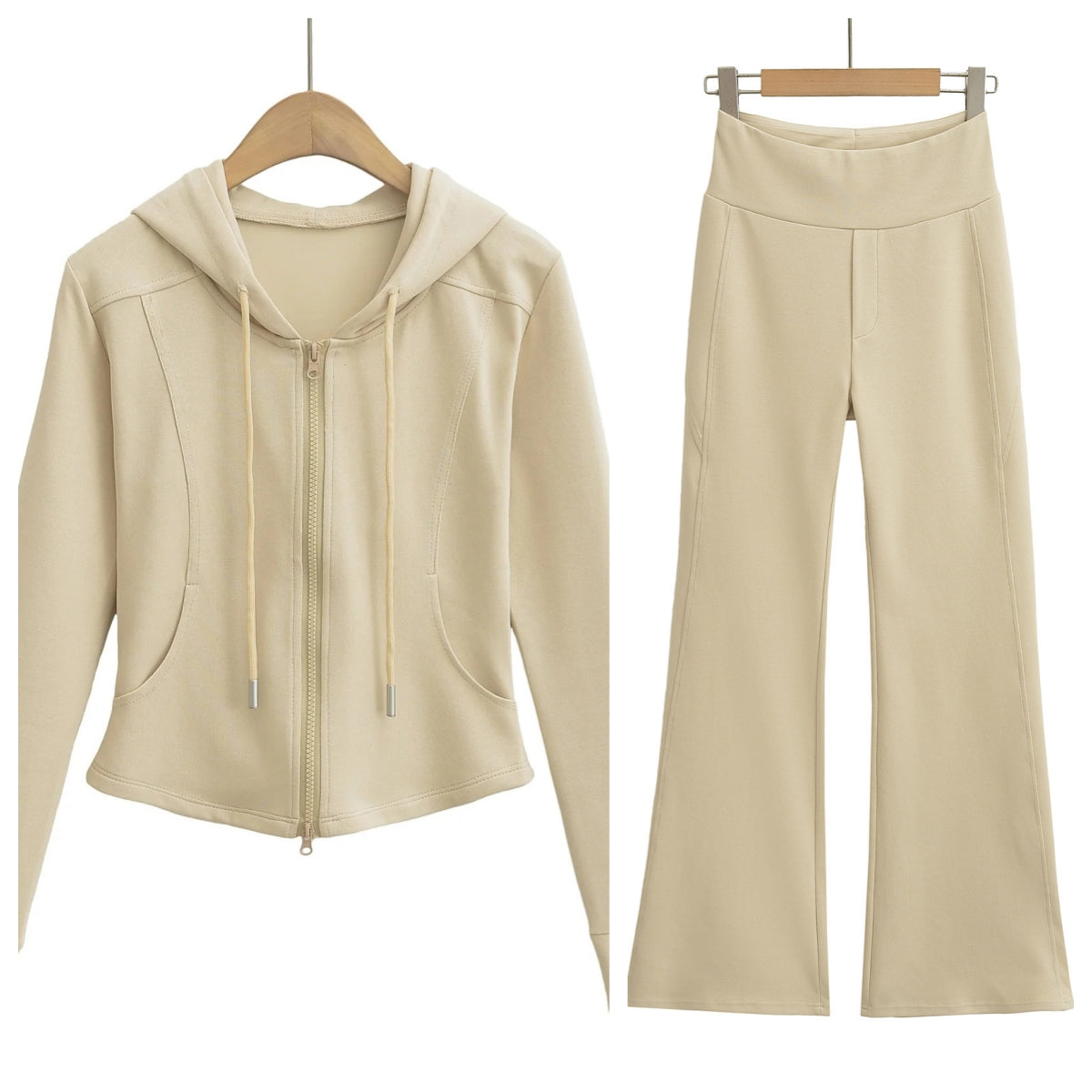 L3515# Women Hooded Jackets Pants Set