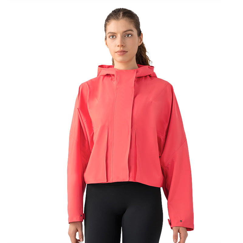 L3554# Women Waterproof Hooded Jacket