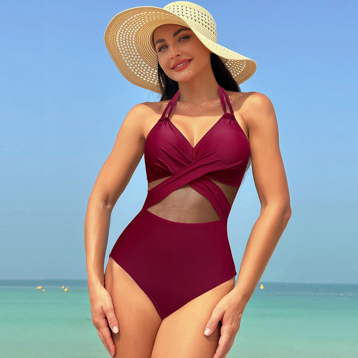 L3072# Women one-piece swimsuit