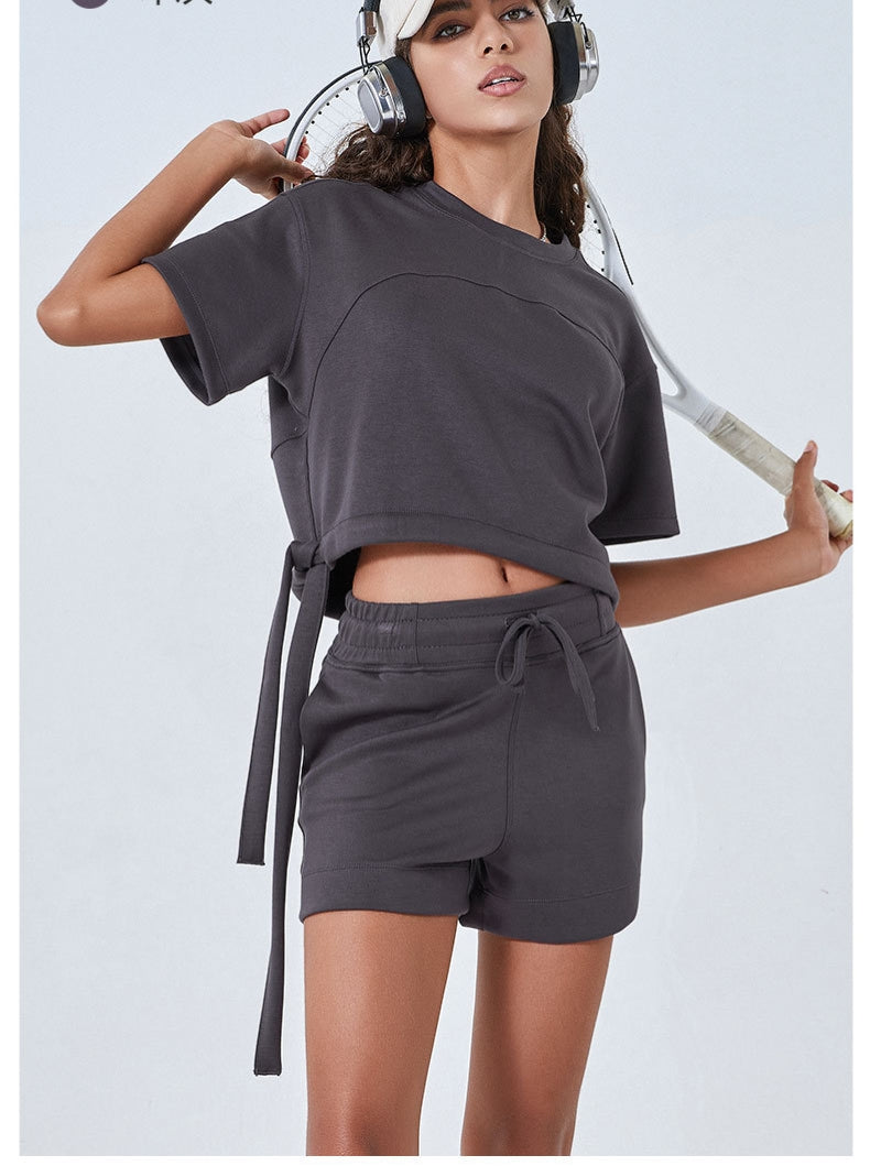 L3070#  Women Yoga Top And Shorts Set