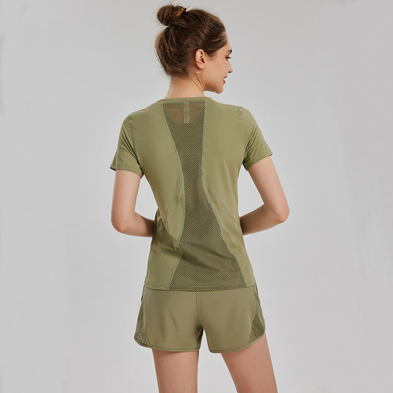 L2191#  Yoga  Shirts And Shorts Set